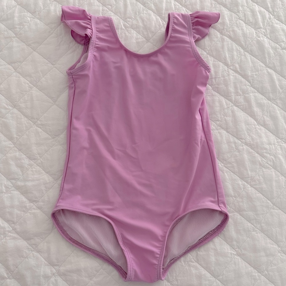Pearl Street Swim Flutter One Piece Girls Bathing Suit - size 5/6 in Candy